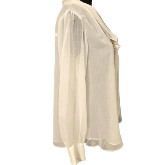 Ann Taylor Factory Women’s L/S Neck Tie Blouse/Top - Picture 5 of 11